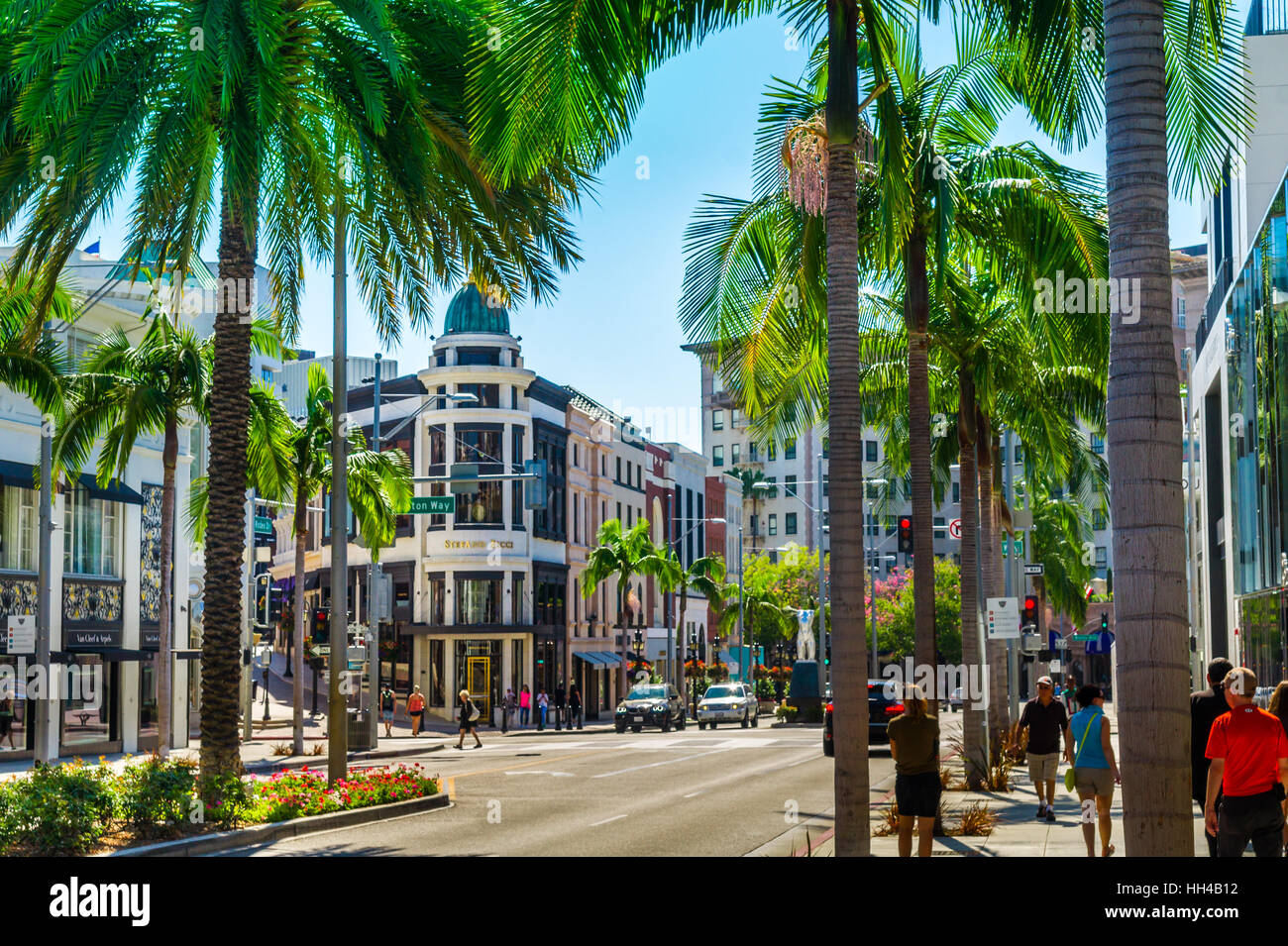 View of Rodeo Drive, Beverly Hills, Los Angeles, California, United States  of America, North America Stock Photo - Alamy