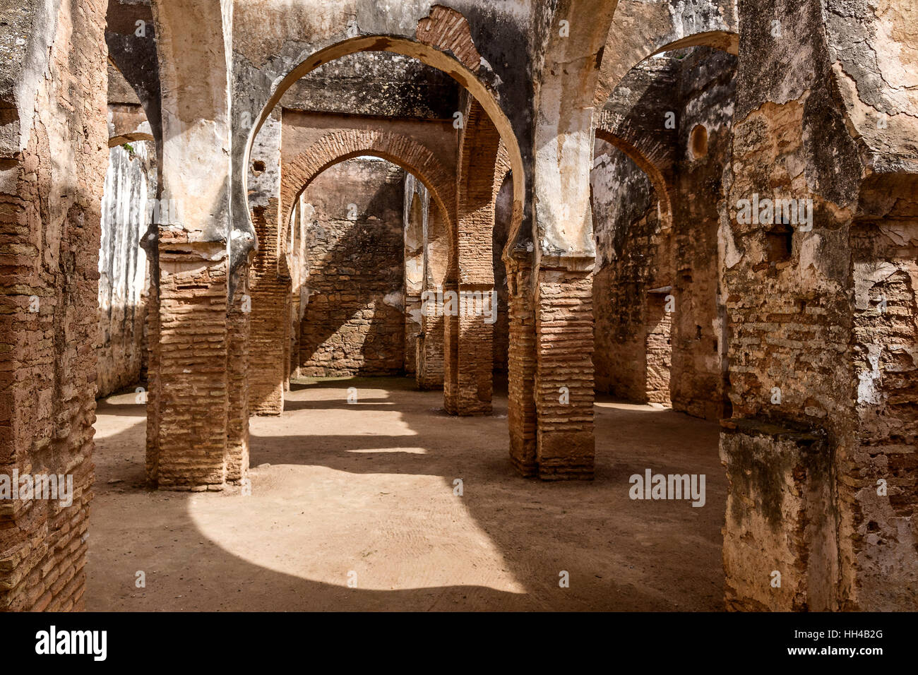 Ancient Arabic Building Interior Necropolis of Cellah Rabat Morocco Stock Photo