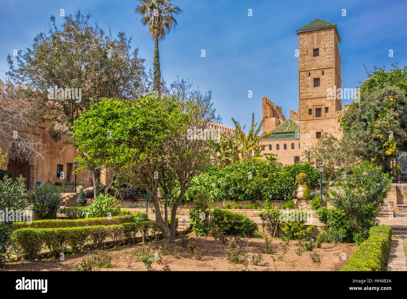 The Garden Of The Kasbah of Oudayas Rabat Morocco Stock Photo