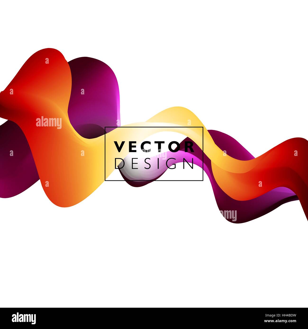 Abstract smooth color wave vector. Curve flow orange and purple motion ...