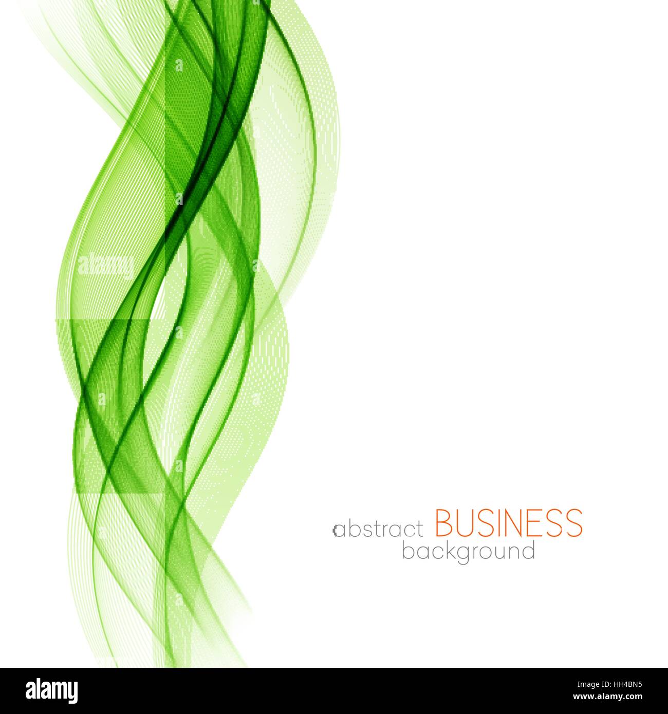 Abstract green wavy lines. Colorful vector background Stock Vector