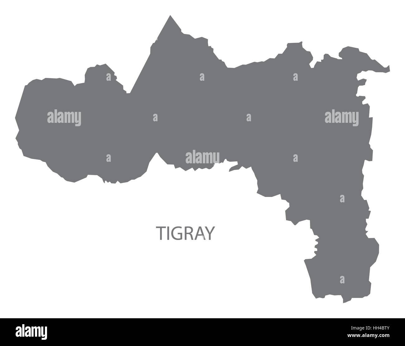 Detailed Map Of Tigray Tigray Region Cut Out Stock Images & Pictures - Alamy