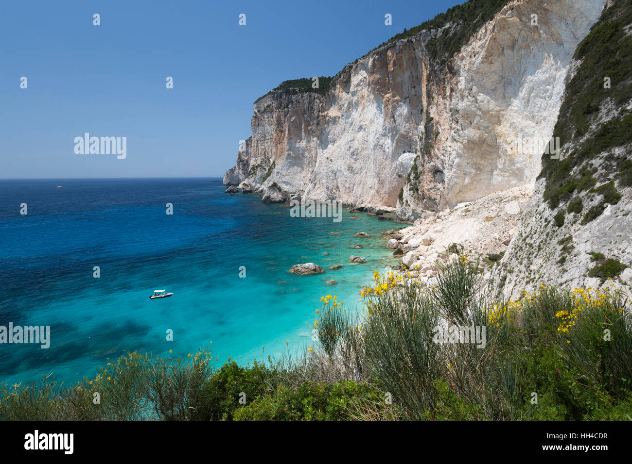 Erimitis beach on west coast, Paxos, Ionian Islands, Greek Islands, Greece, Europe Stock Photo