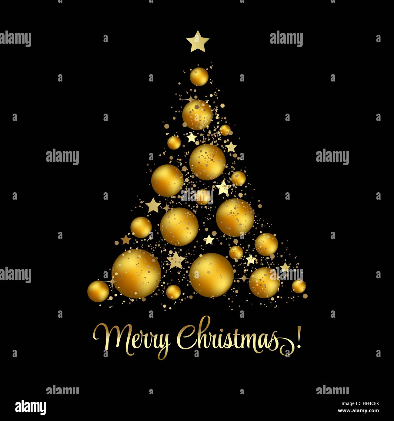 Gold christmas tree Stock Vector Images - Alamy