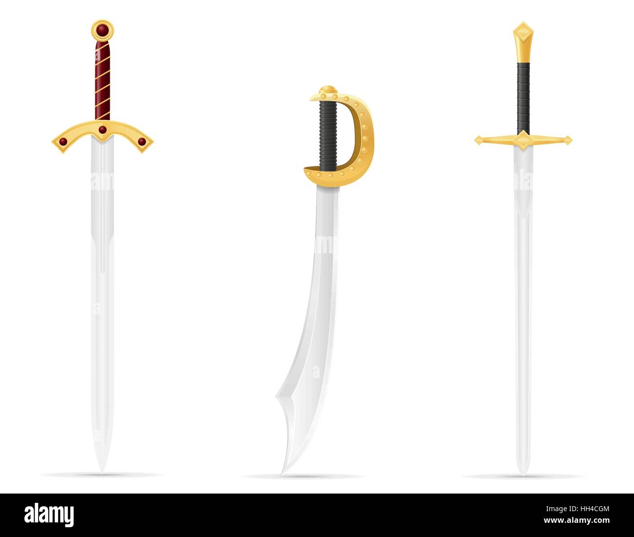 battle sword medieval stock vector illustration isolated on white ...