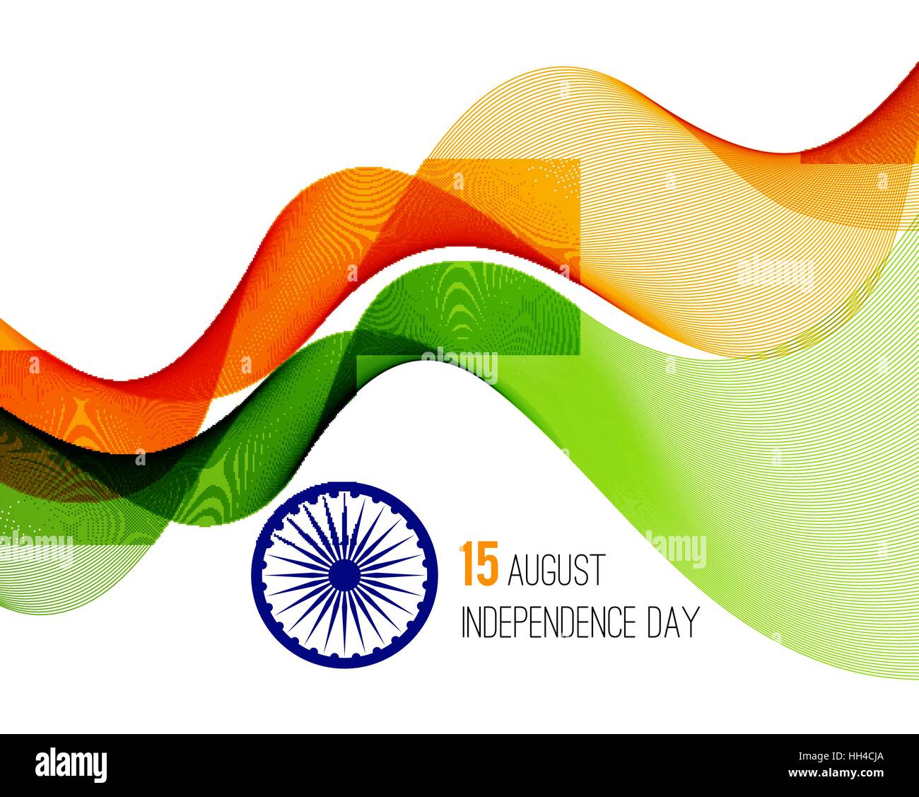 Indian Independence Day concept background with Ashoka wheel in