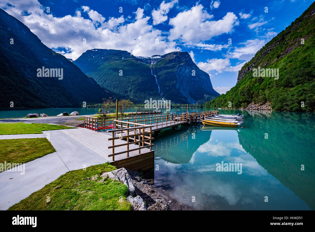 Beautiful Nature Norway natural landscape. lovatnet lake Stock Photo - Alamy
