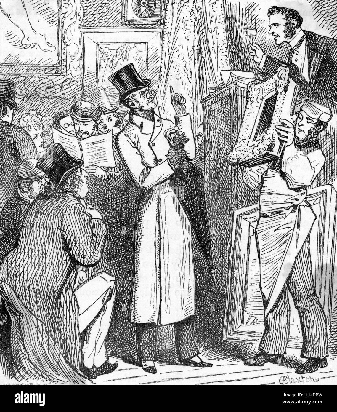 Bidding at an art auction Stock Photo Alamy