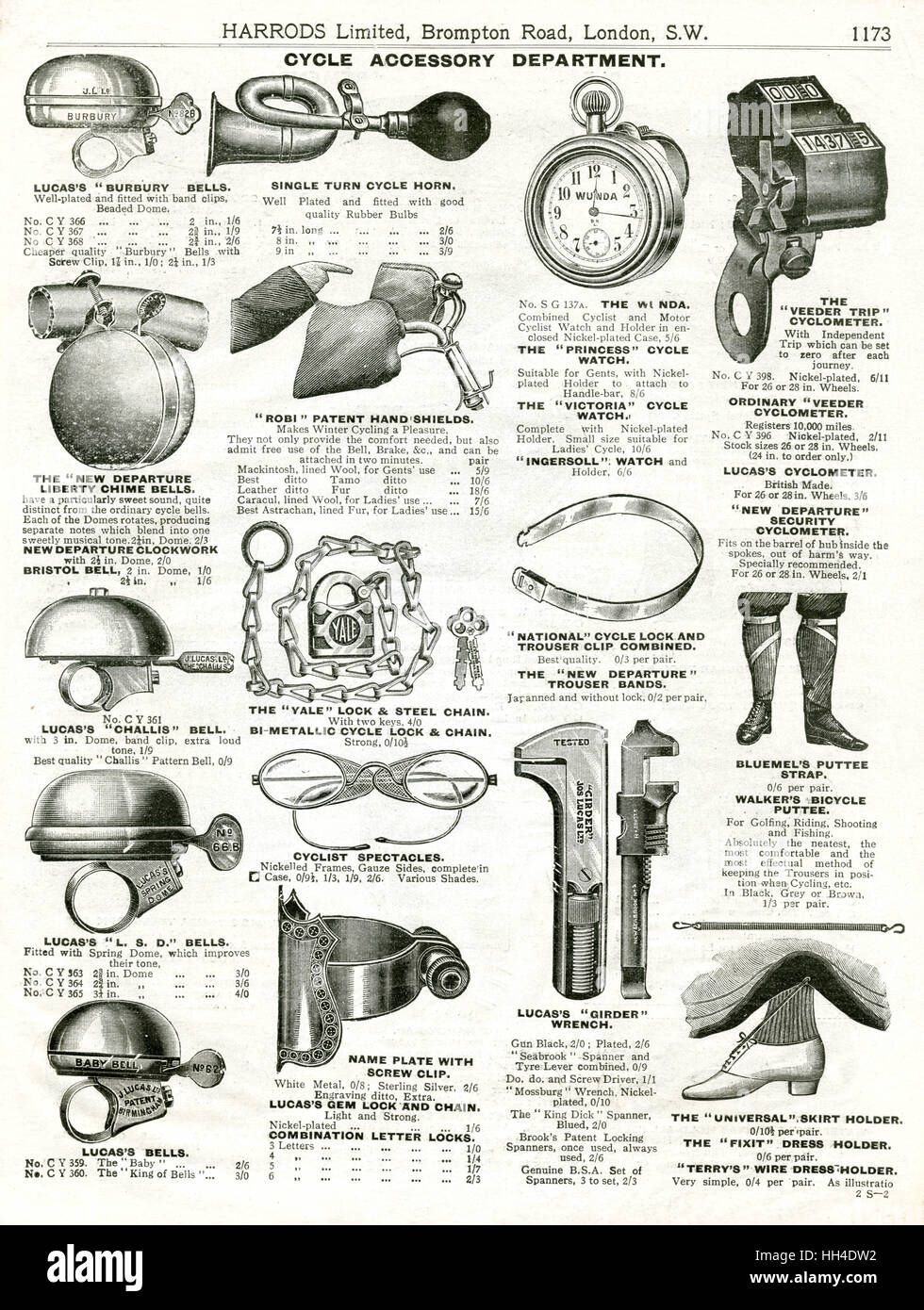 Trade catalogue of cycle accessories 1911 Stock Photo