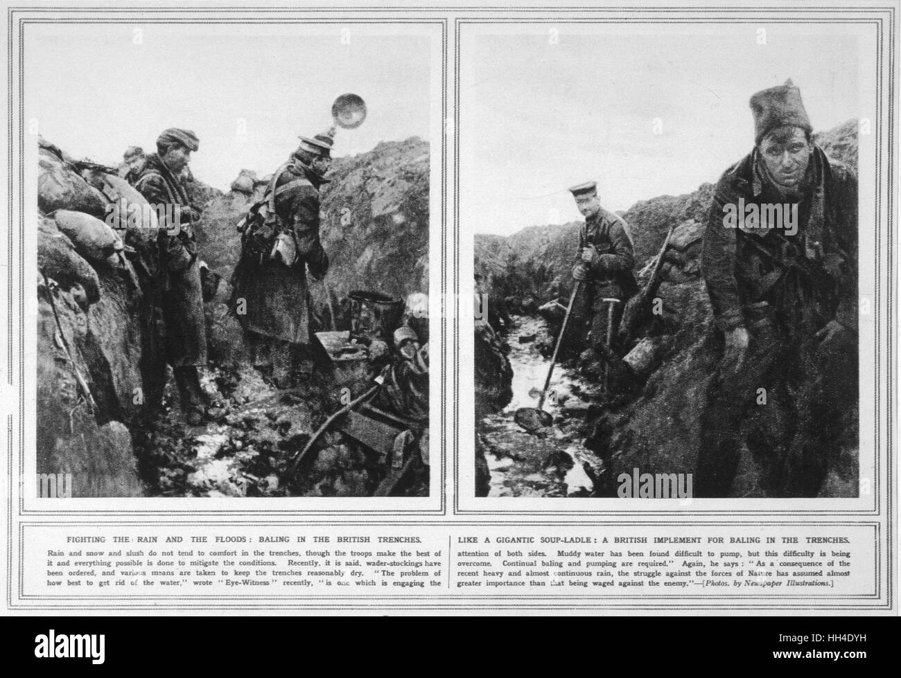 TRENCH CONDITIONS 1915 Stock Photo