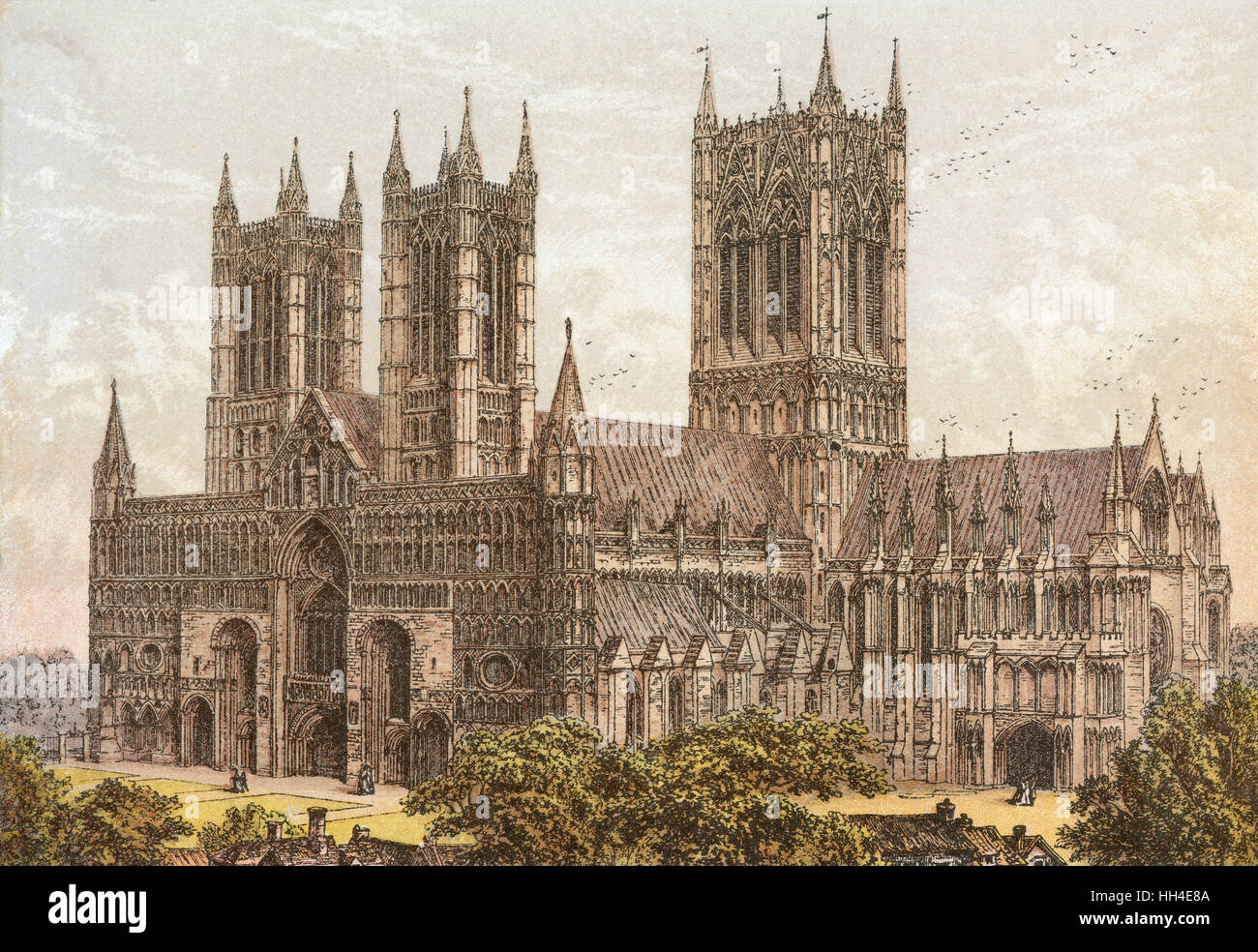 LINCOLN CATHEDRAL 1868 Stock Photo