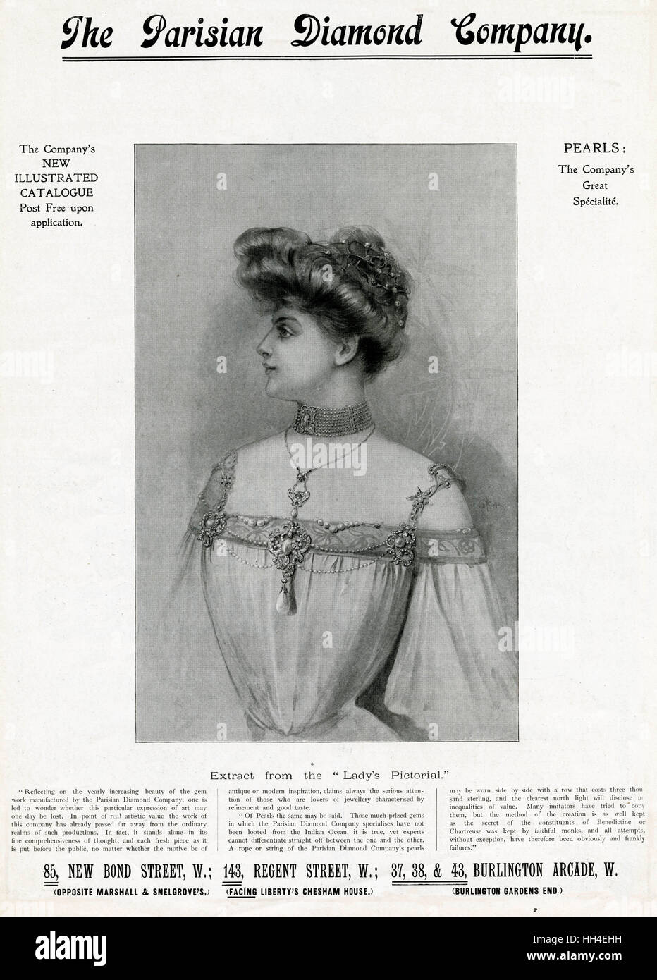 Advert for Parisian Diamond Company 1904 Stock Photo