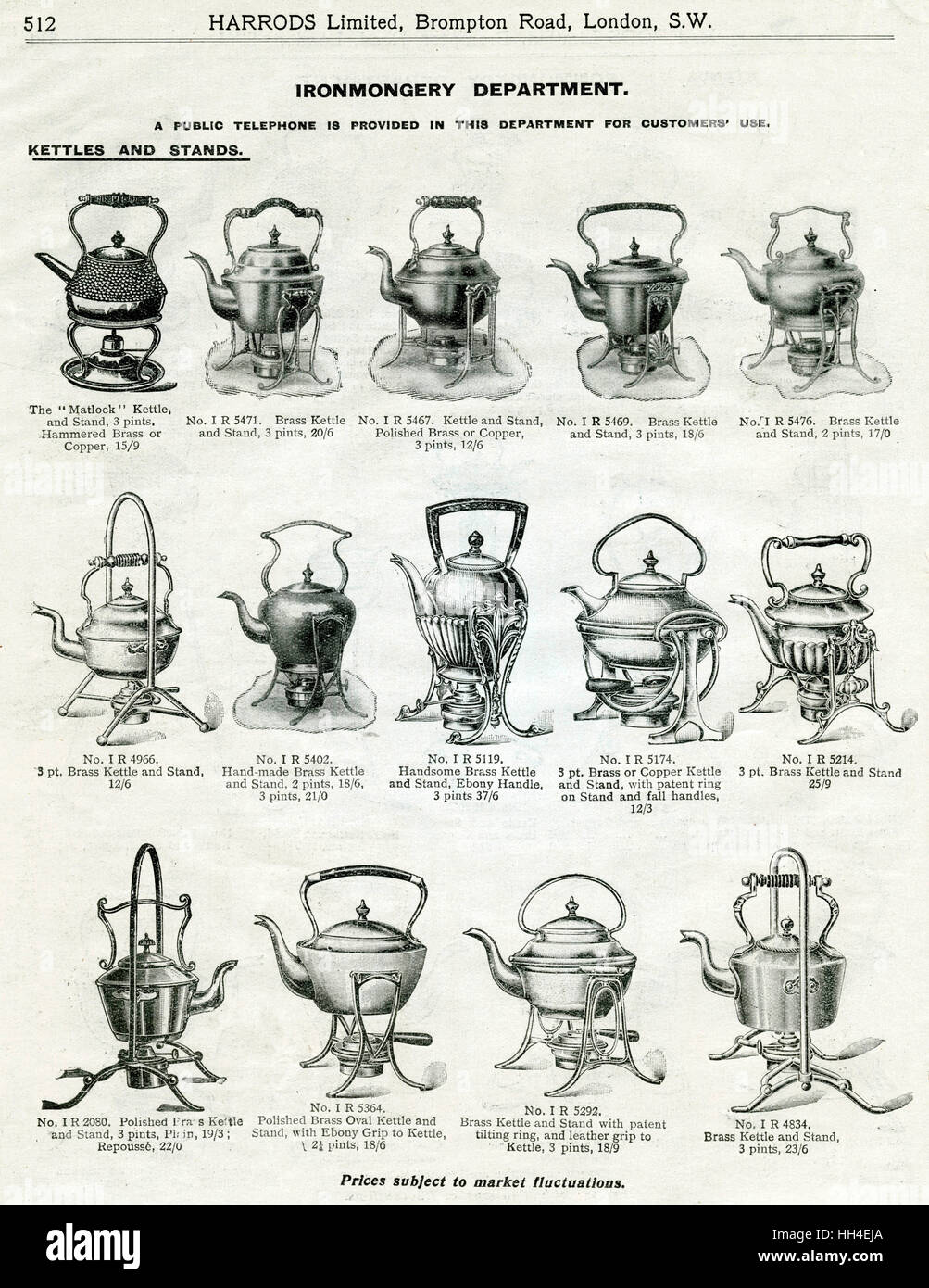 Trade catalogue for Kettles and Stands 1911 Stock Photo Alamy