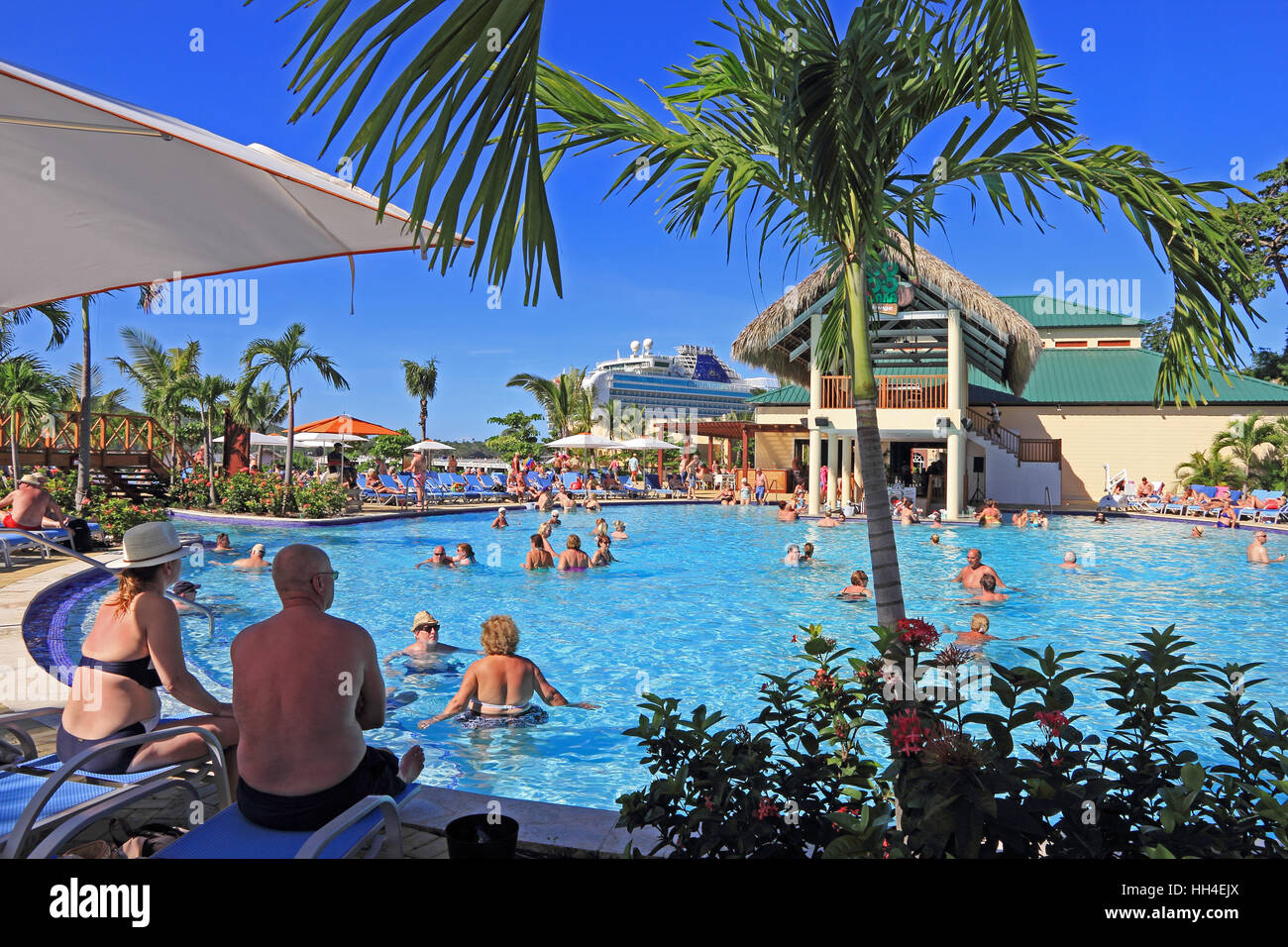 Swimming pool in cruise ship terminal, Amber Cove