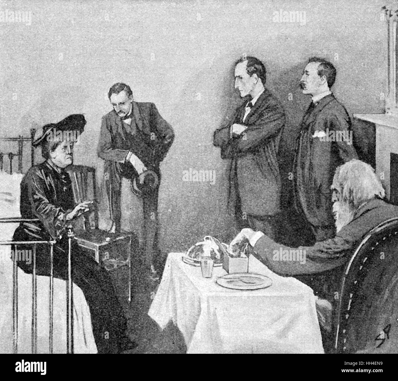 Sherlock holmes illustration Black and White Stock Photos