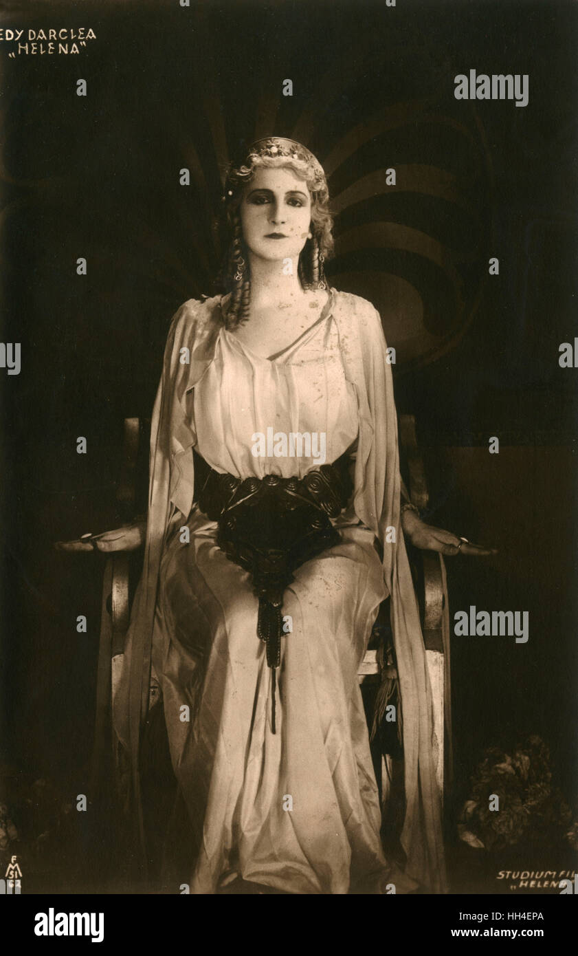 Italian Silent Film Actress Edy Darclea as Helen of Troy Stock Photo