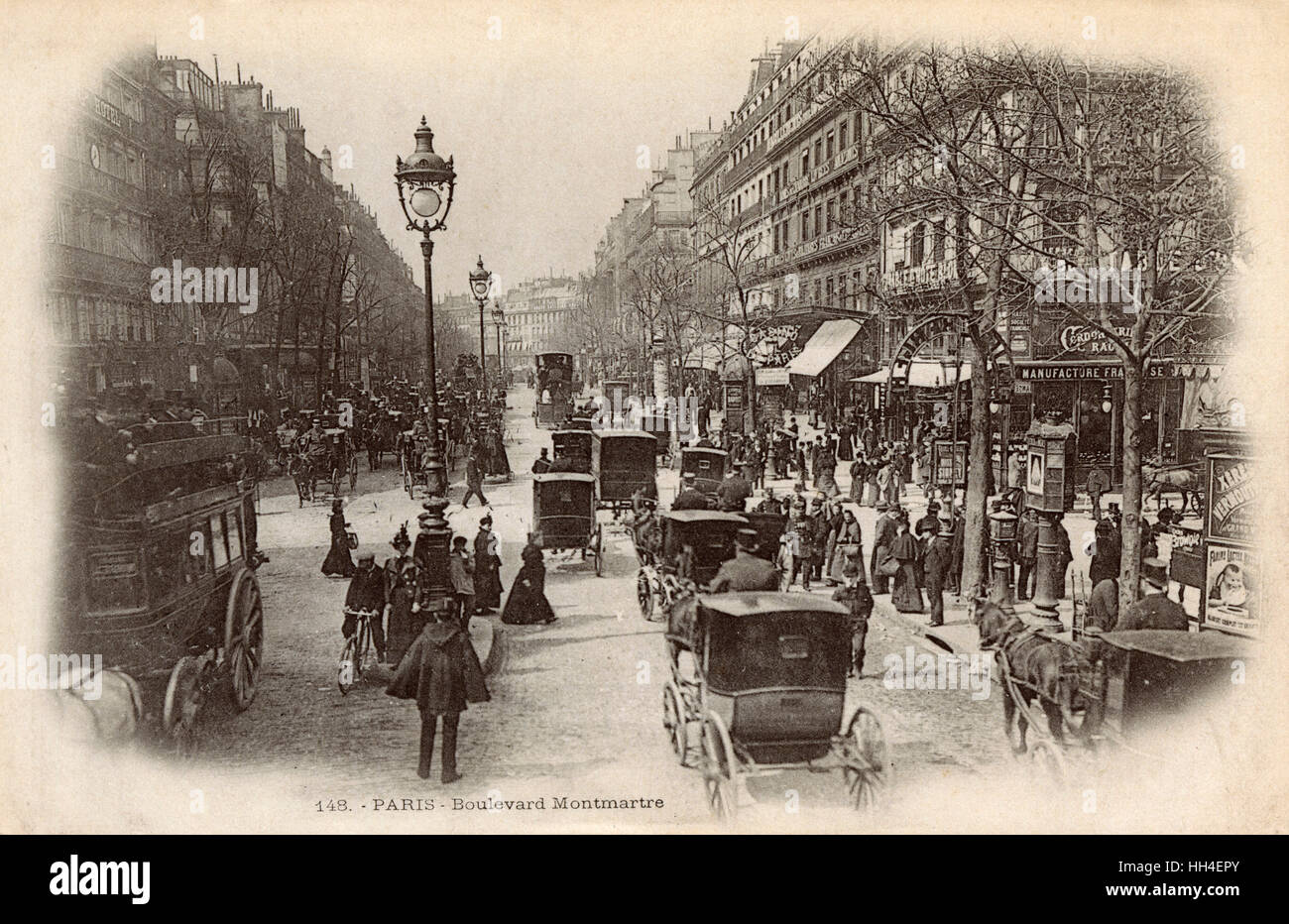 Paris, France - Boulevard Montmartre Stock Photo