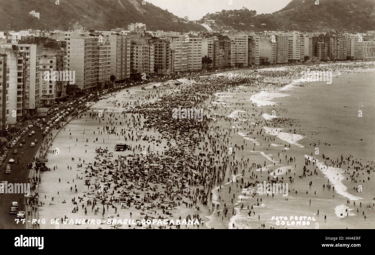 Rio de Janeiro, Brazil - Copacabana Beach Stock Photo