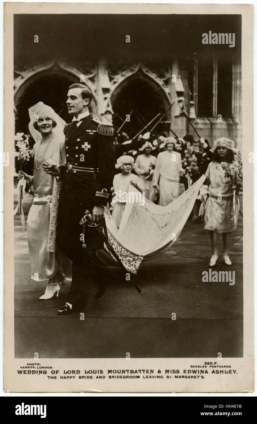 Wedding of Lord Louis Mountbatten and Edwina Cynthia Ashley Stock Photo - Alamy