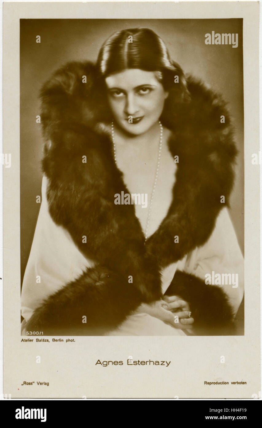 Agnes Esterhazy - Hungarian Film Star Stock Photo