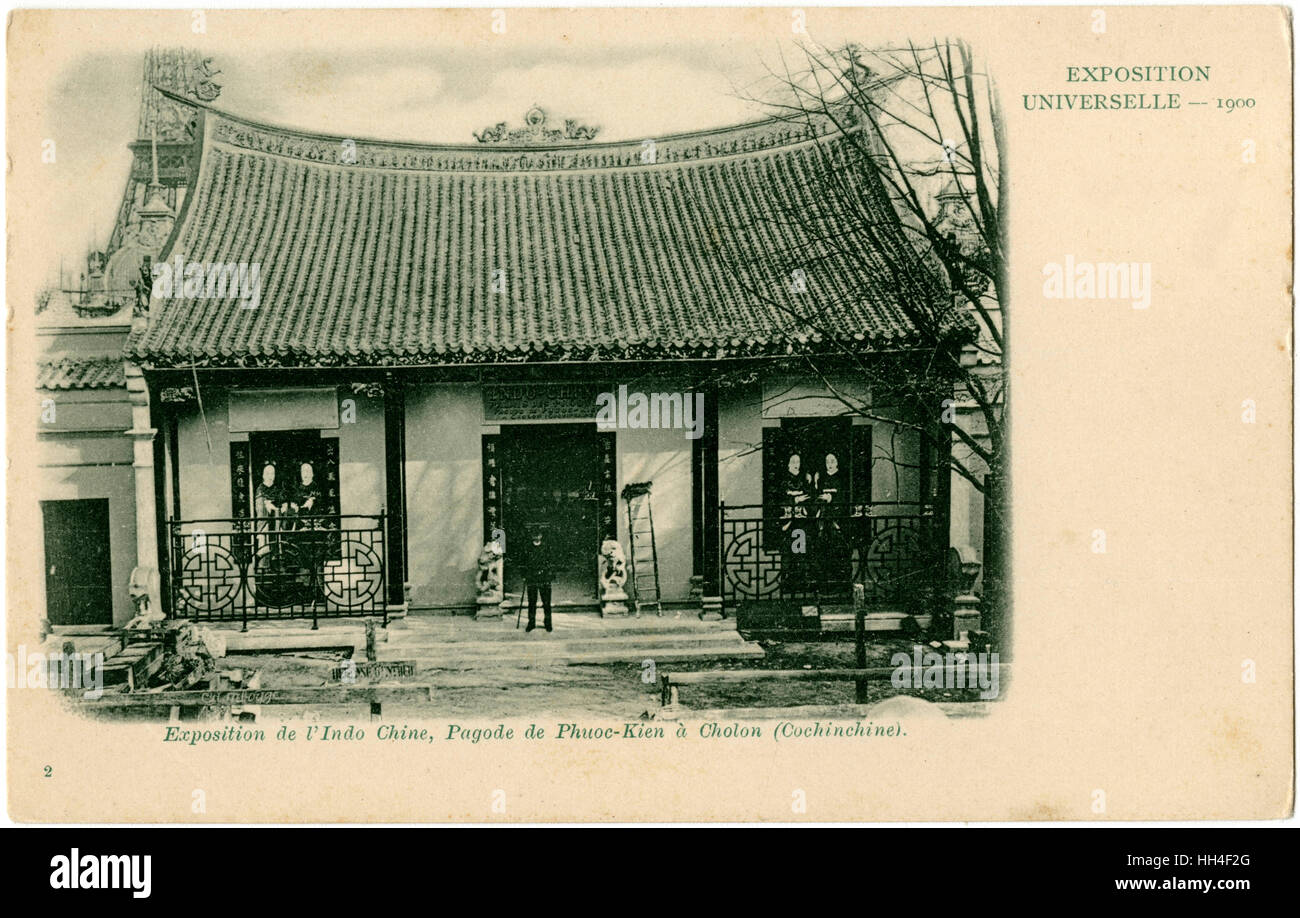 Paris Exhibition of 1900 - Traditional Vietnamese House Stock Photo