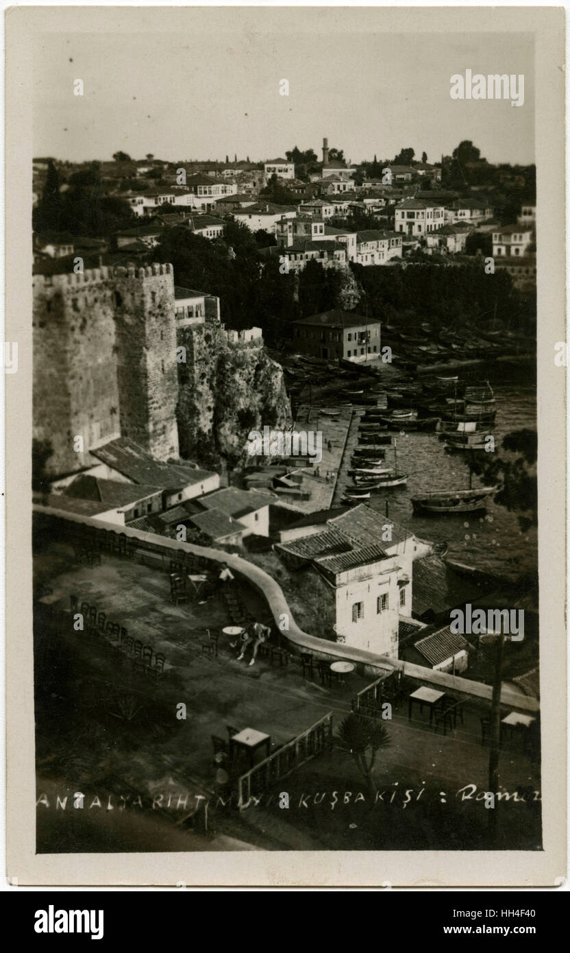 Antalya, Turkey - the massive old fortified wall of the City Stock Photo