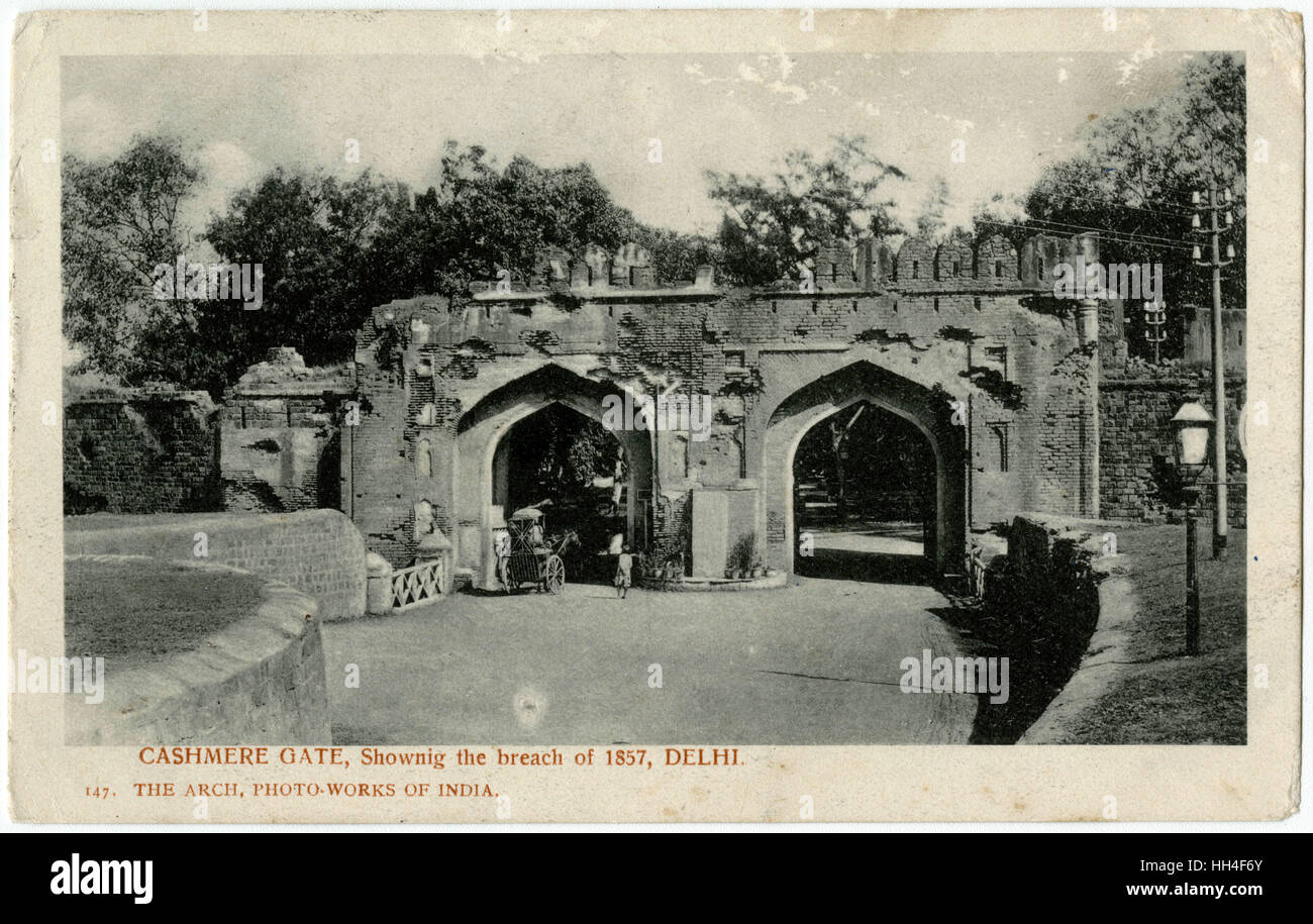 The Kashmiri Gate (showing the breach of 1857), Delhi, India Stock Photo
