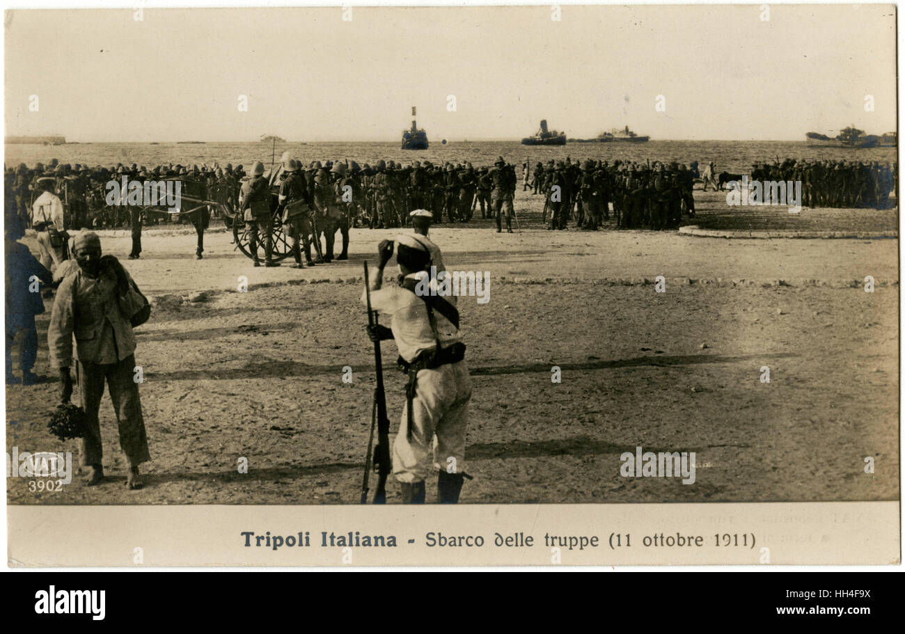 Italo-Turkish War - Landing Italian Troops Stock Photo