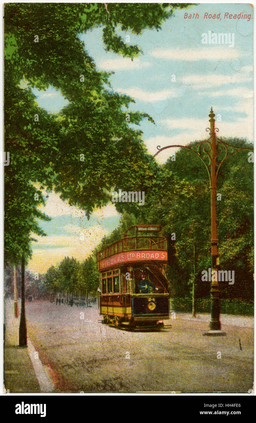 Reading, Royal County of Berkshire - Tram on the Bath Road Stock Photo