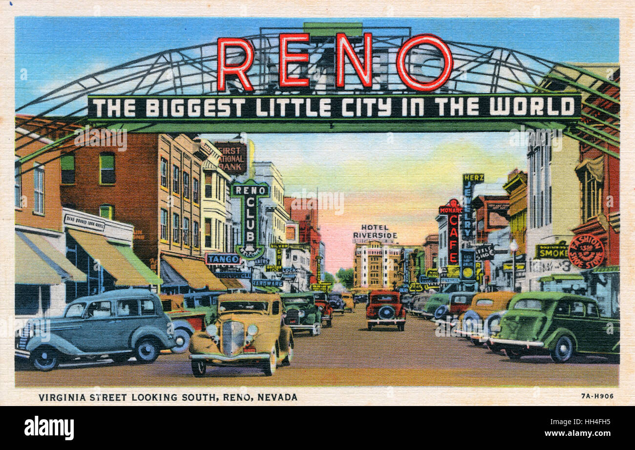 Reno Nevada The Biggest Little City In The World USA Stock Photo Reno Nevada The Biggest Little City In The World USA Stock Photo