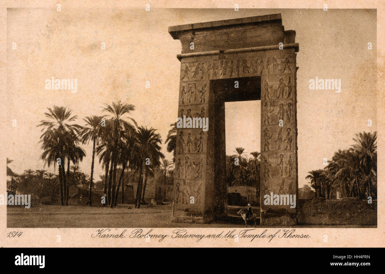 Luxor, Karnak, Egypt - Ptolemy III Gateway - Khonsu Temple Stock Photo