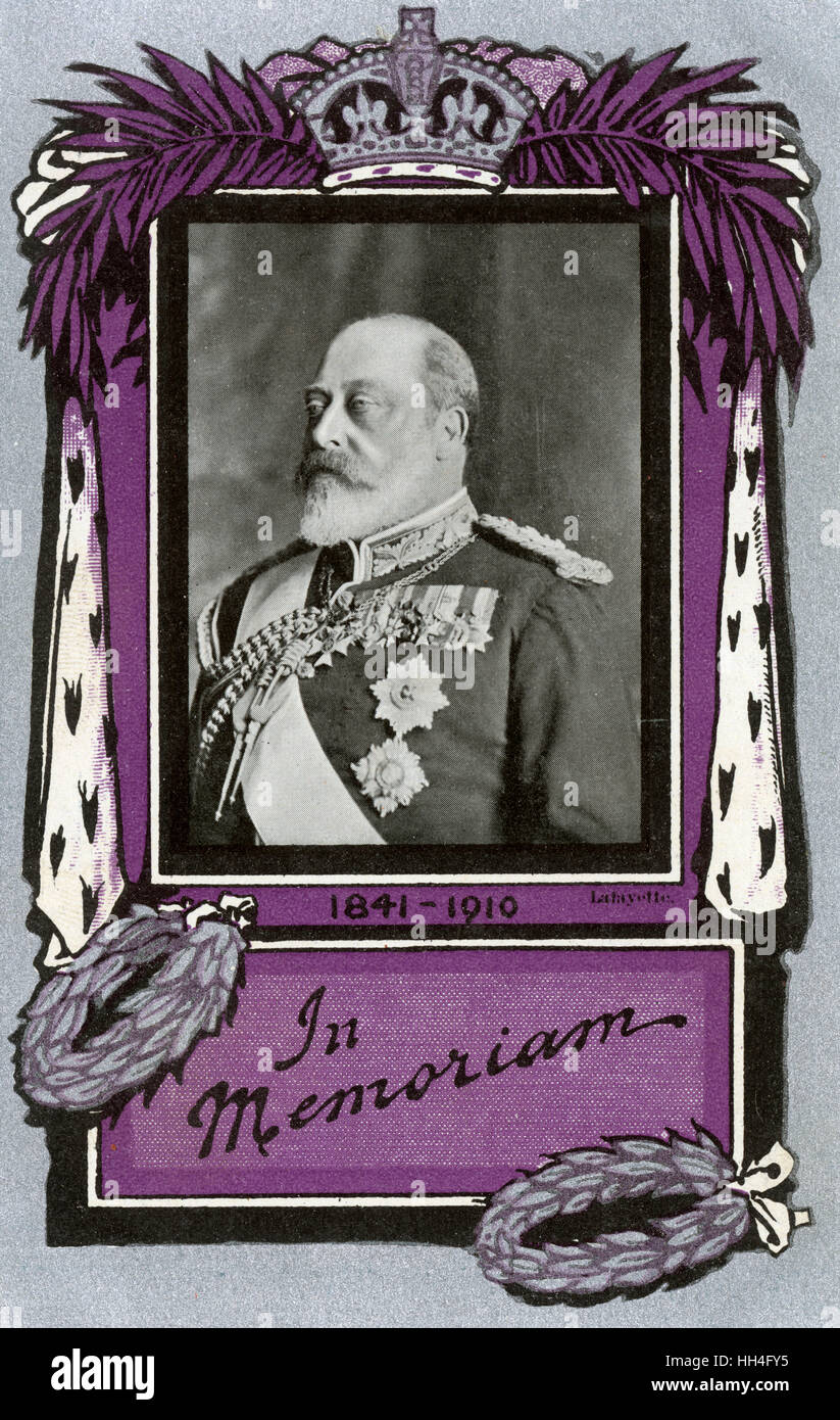 King Edward VII - Memorial Postcard Stock Photo