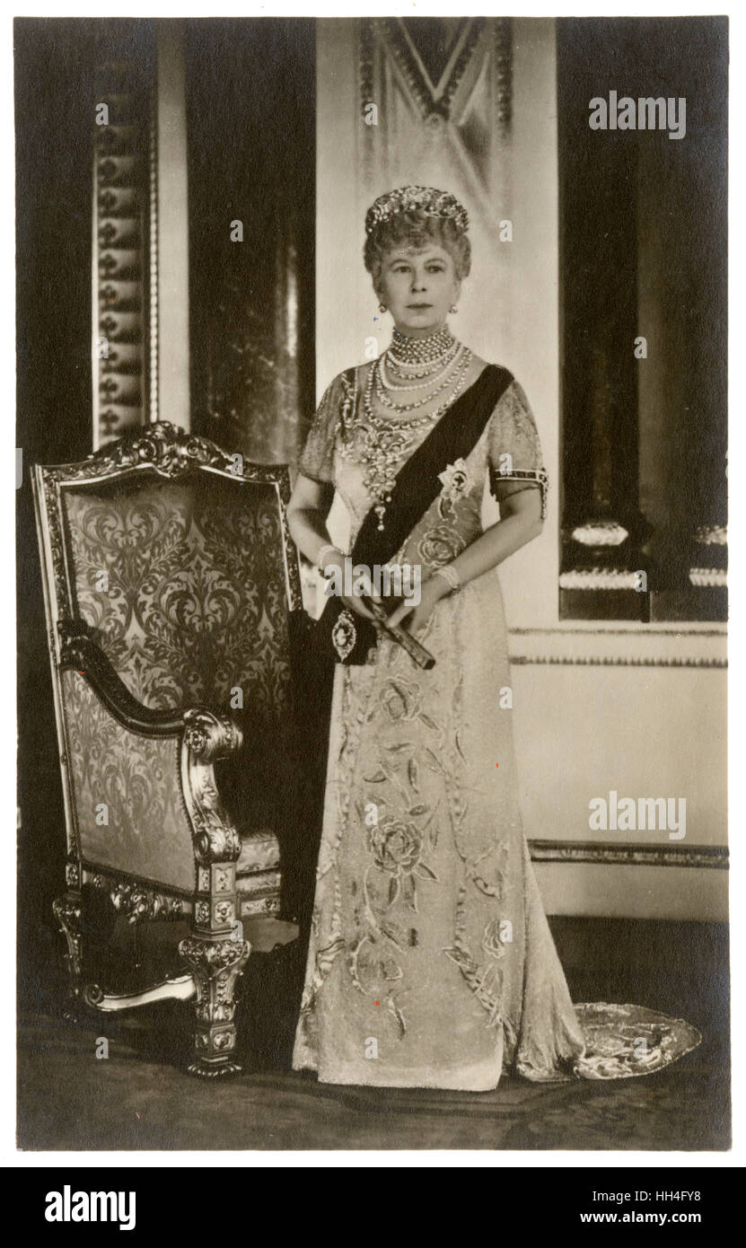 Official Silver Jubilee Portrait of Queen Mary Stock Photo