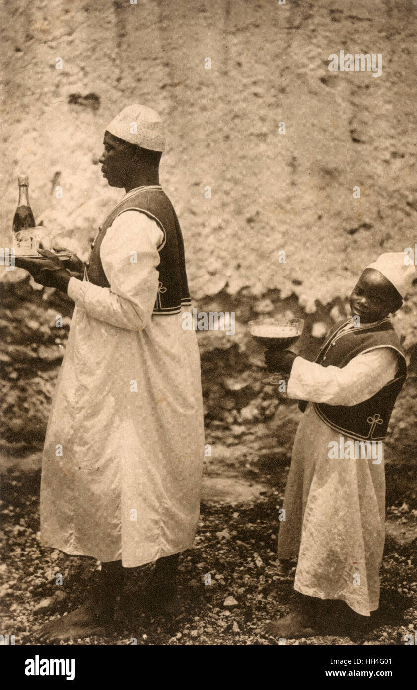 Tanzania, Dar es Salaam - Emperor Hotel (Kaiserhof), Waiters Stock Photo