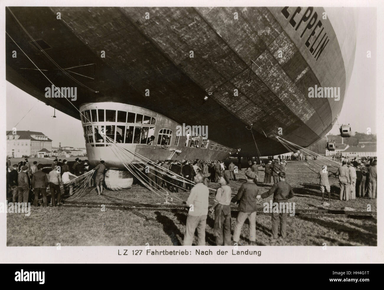 The USS Los Angeles - a rigid airship, designated ZR-3 (Construction number LZ-126), which was built in 1923–1924 by the Zeppelin company in Friedrichshafen, Germany as war reparation. It was delivered to the United States Navy in October 1924. The succes Stock Photo
