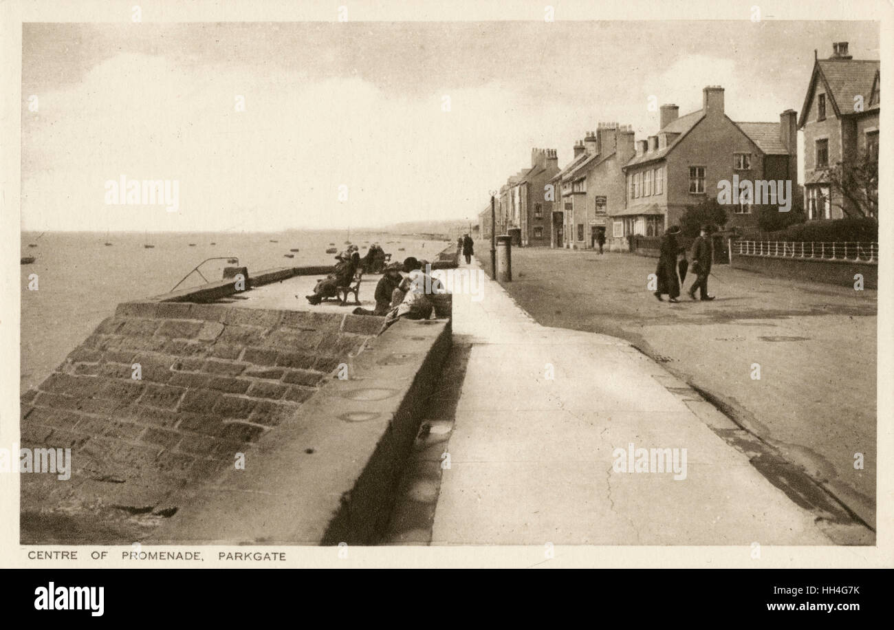 Centre of the promenade, Parkgate, Wirral, Cheshire the whole Stock