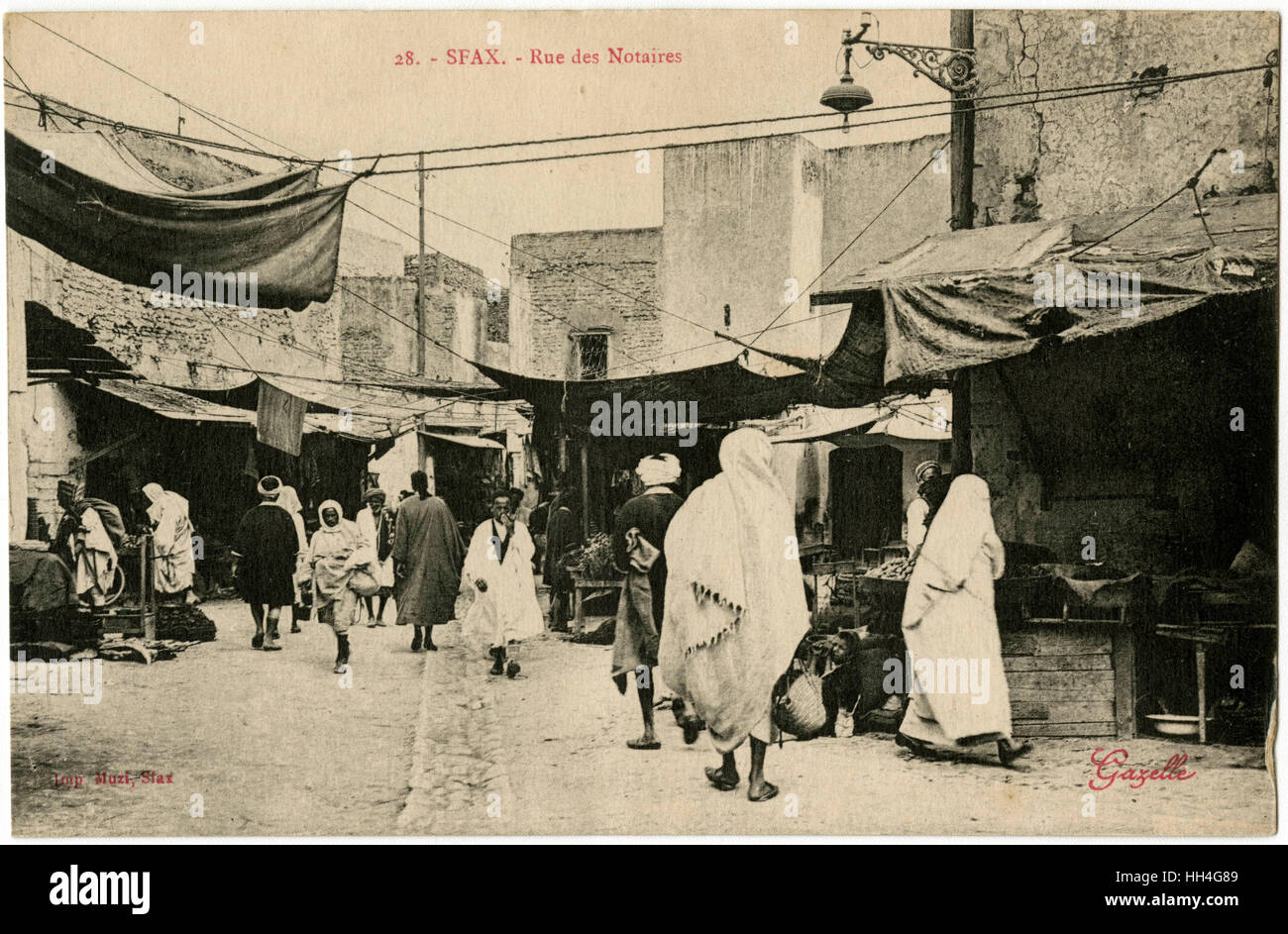 Sfax, Tunisia - Rue des Notaires (Street of Notaries). Stock Photo