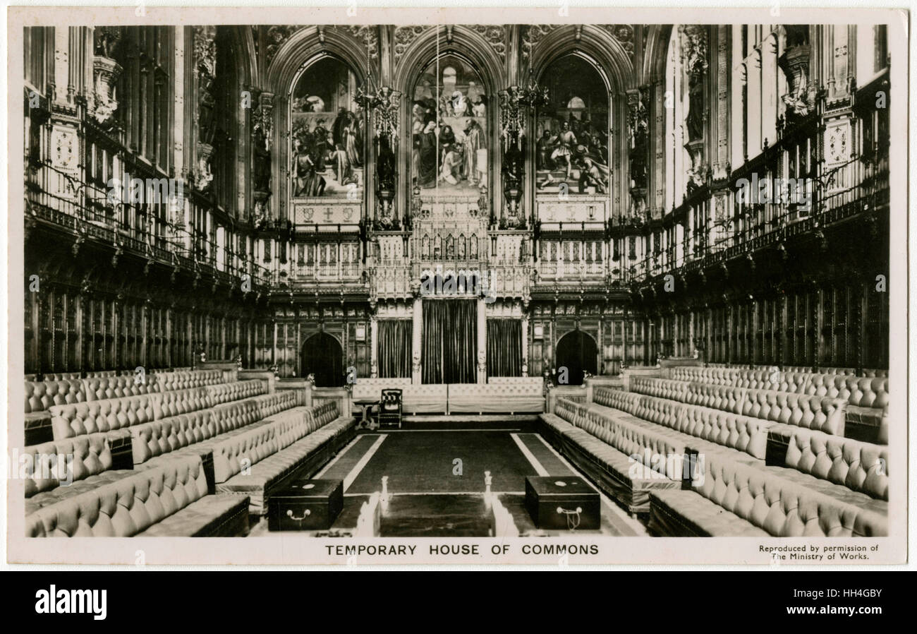 House of Commons occupying the House of Lords Stock Photo