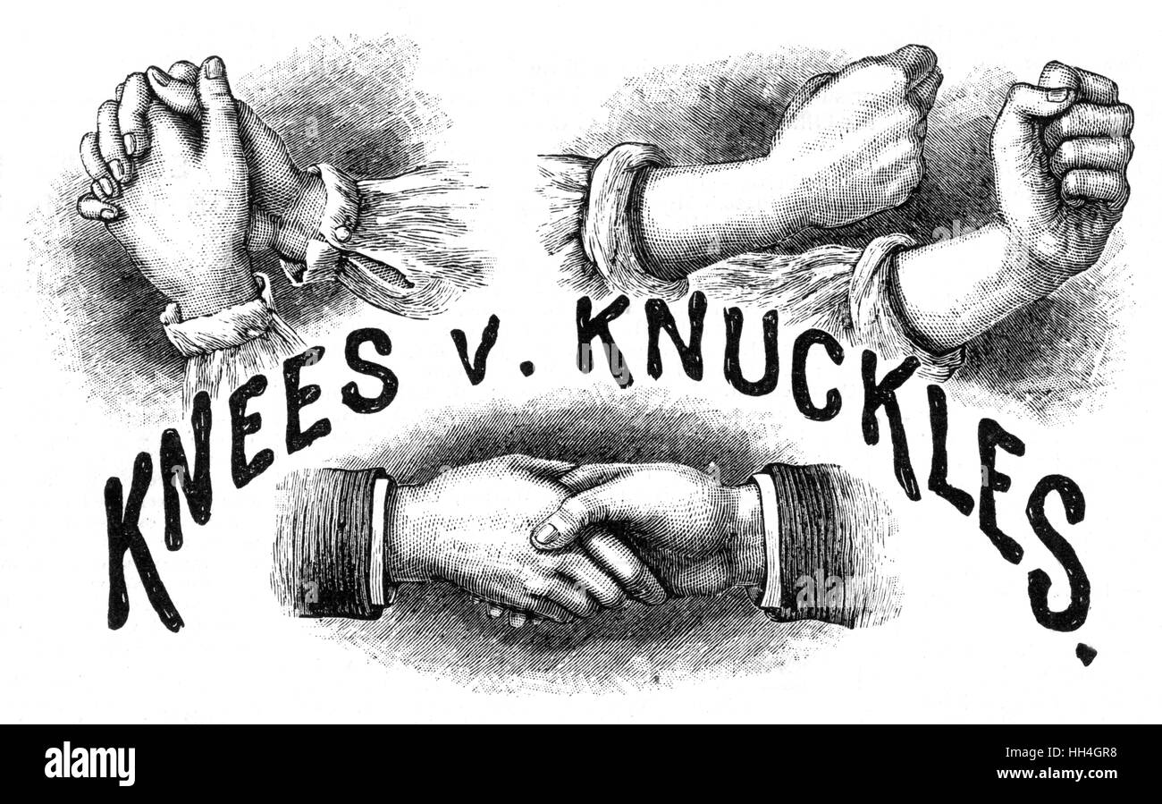 Knees versus knuckles handshake Stock Photo Alamy