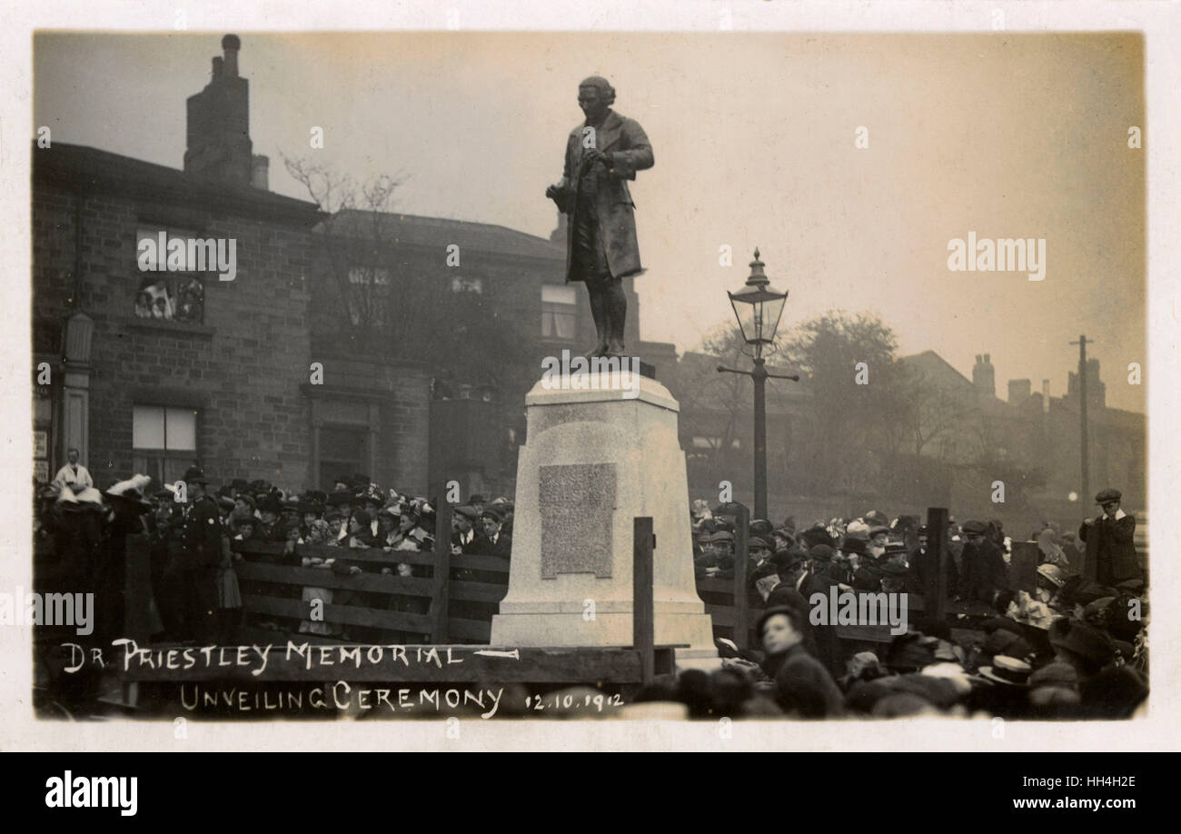 Birstall, W Yorkshire - Unveiling statue of Joseph Priestly Stock Photo