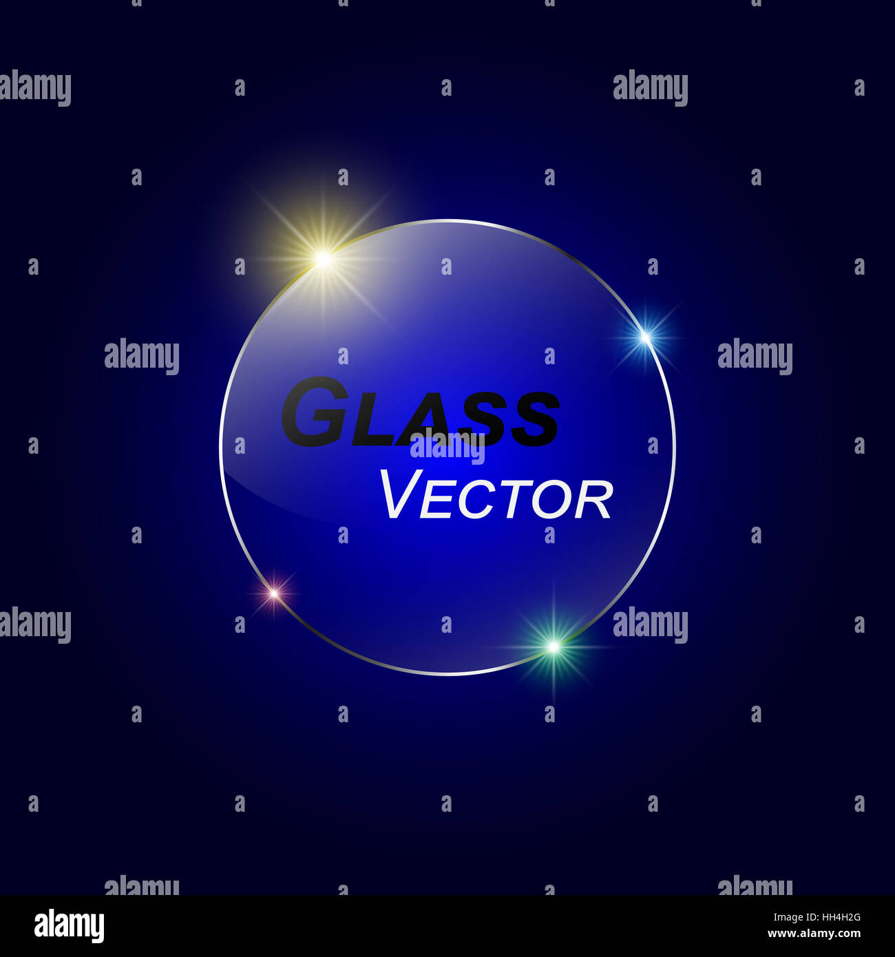 Glass button on blue background Stock Photo - Alamy