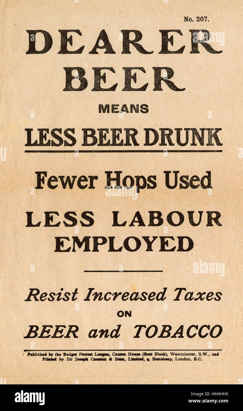 Leaflet, Dearer Beer Means Less Beer Drunk Stock Photo