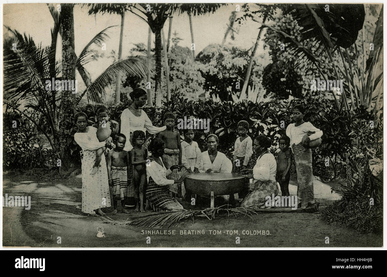 Playing the Rabana drum - Sinhalese - Colombo, Sri Lanka Stock Photo