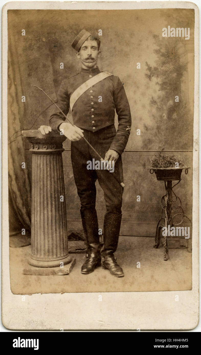 British Cavalryman - Carte de Visite photograph Stock Photo