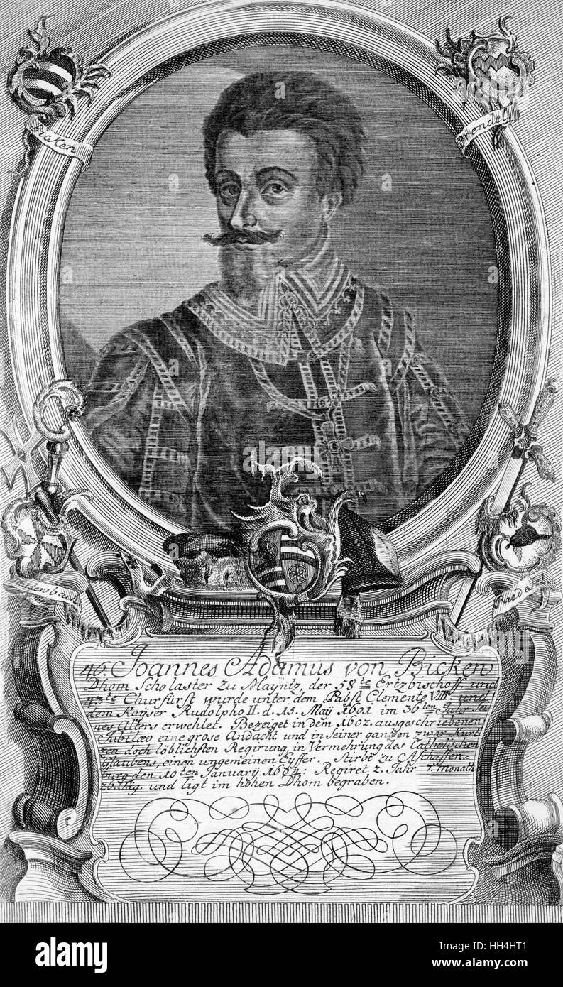 Johann Adam von Bicken Elector of Mainz Stock Photo Alamy