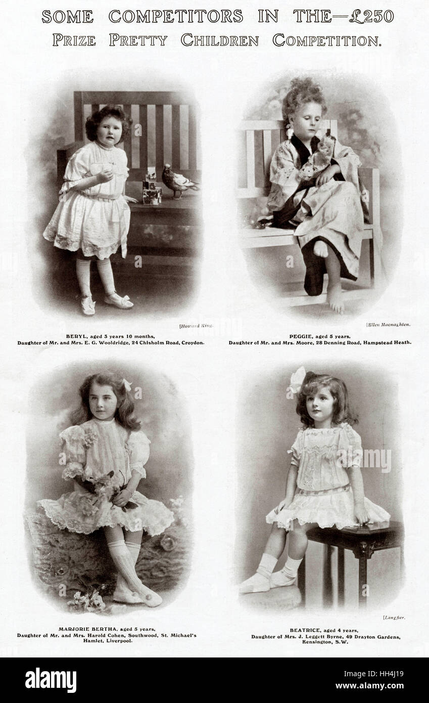Edwardian children's prize competition 1909 Stock Photo