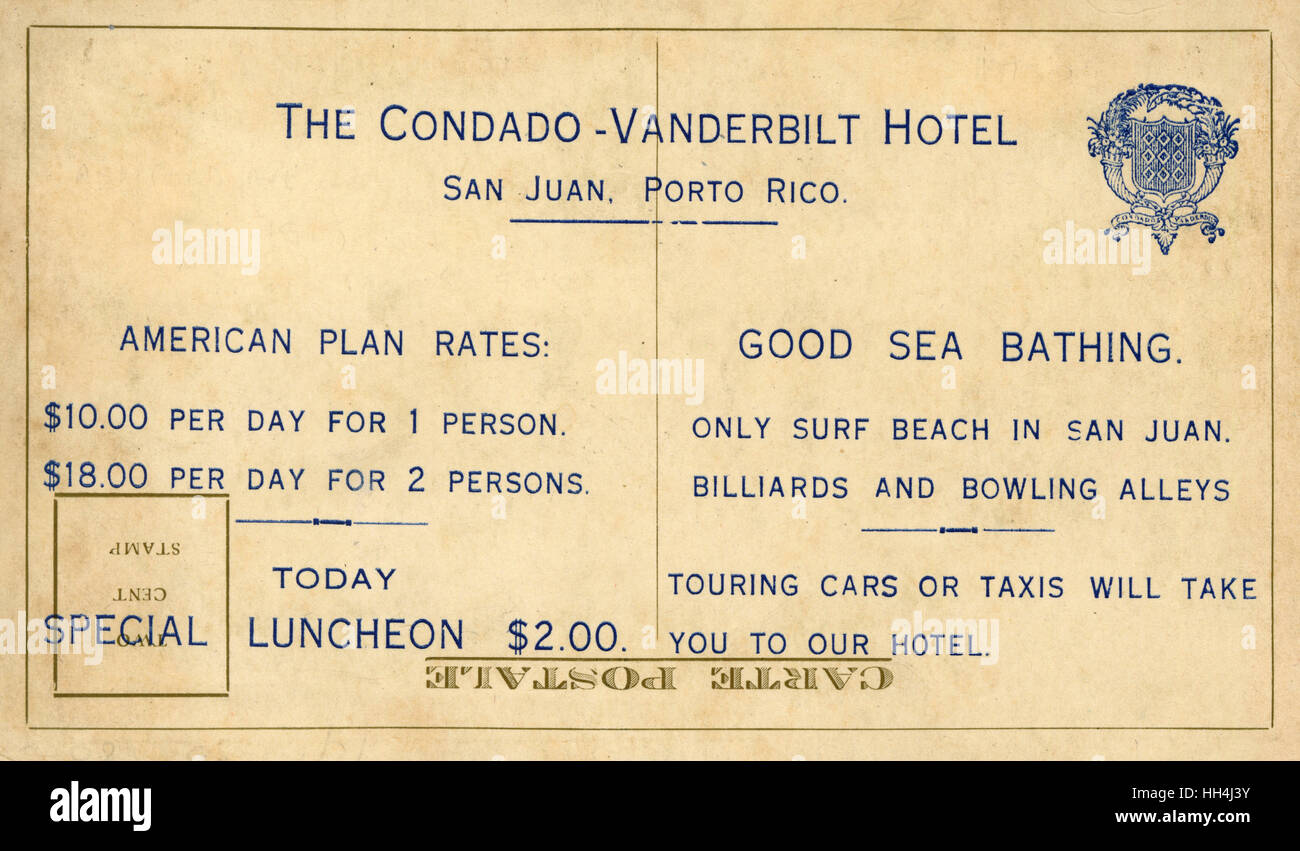 Condado-Vanderbilt Hotel, San Juan, Puerto Rico Stock Photo