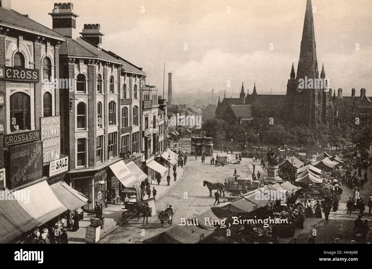 View of the Bull Ring Market, Birmingham, West Midlands, UK Stock Photo