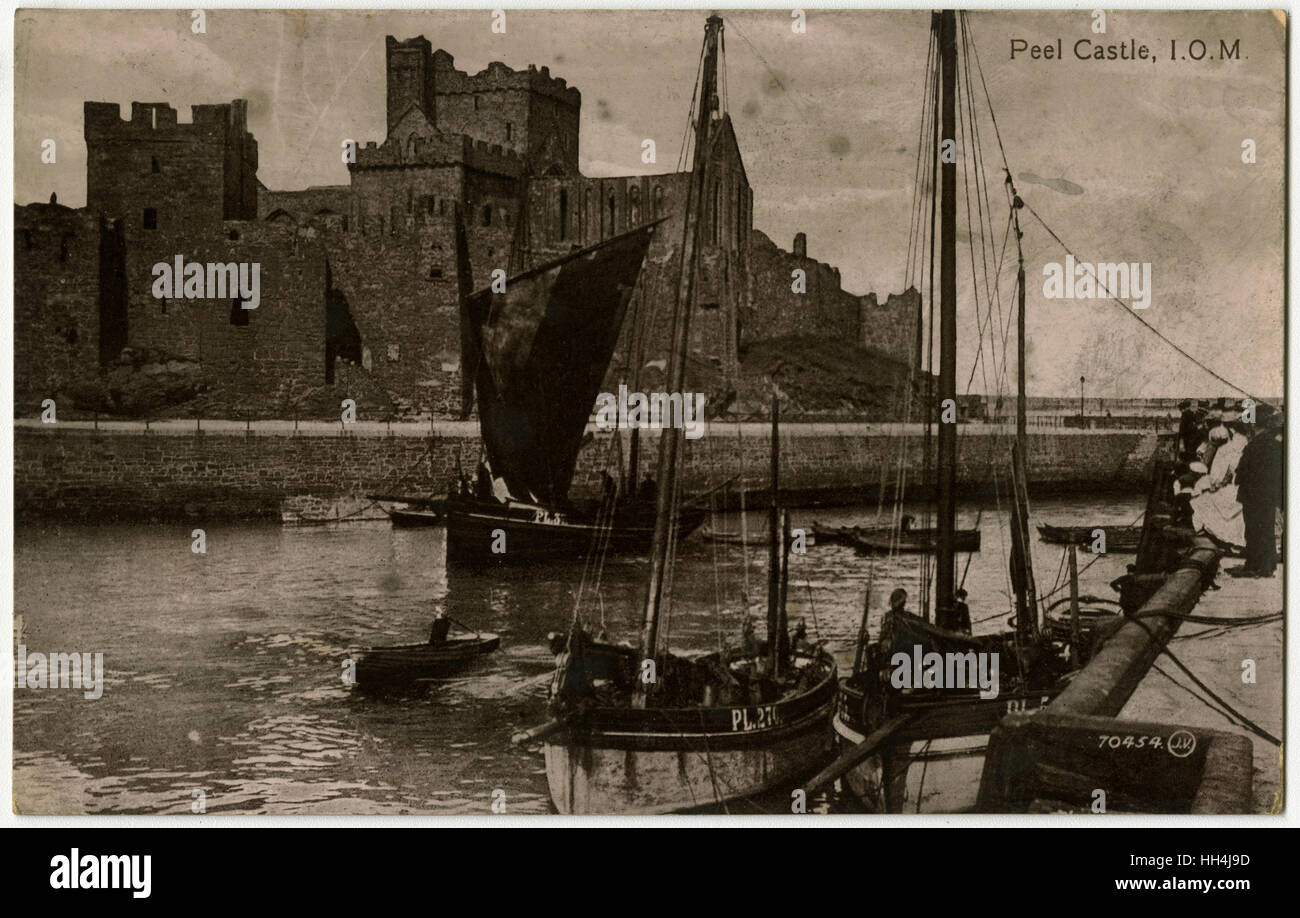 Isle of Man - Peel Castle ruins - Cathedral of St. German Stock Photo