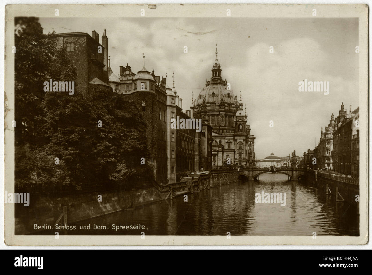 Berlin, German - Schloss und Dom (City Palace and Cathedral) - on the banks of the River Spree Stock Photo